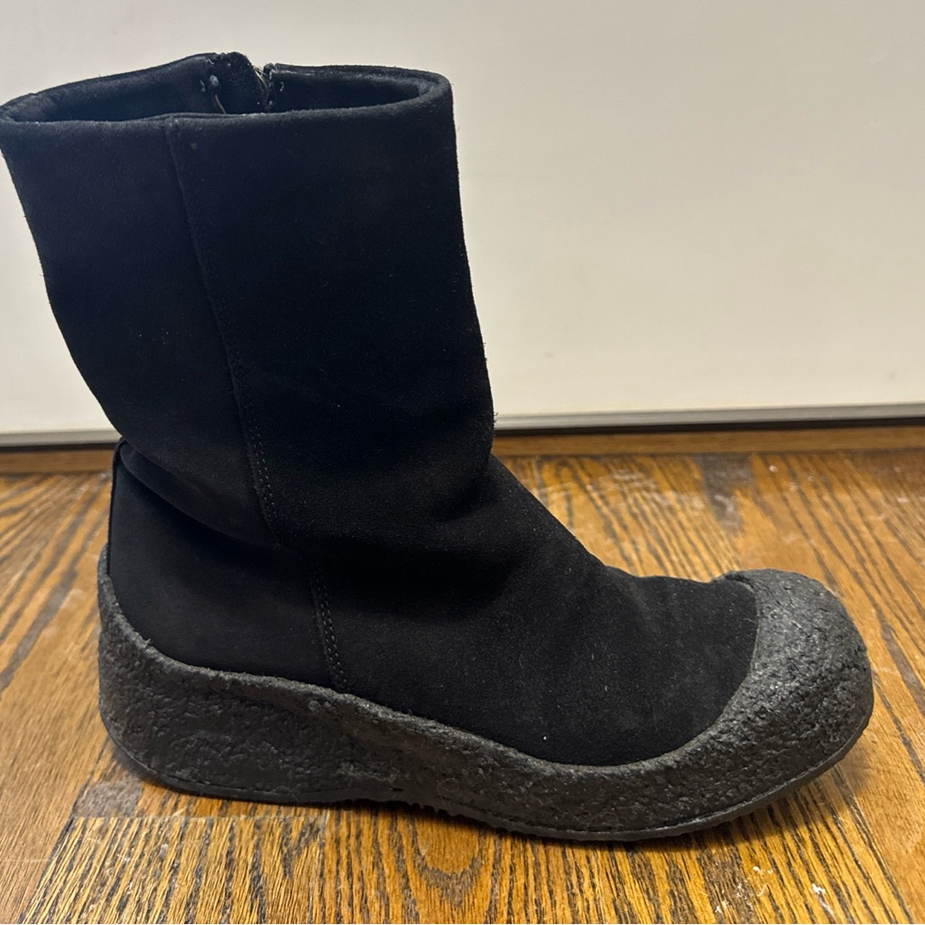 Bally Guard Ii Black Suede Leather Shearling-Lined Booties Eu 36 Sz 5.5 Us $680